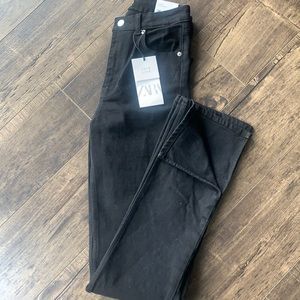 Zara Black high rise full length jeans, size 4